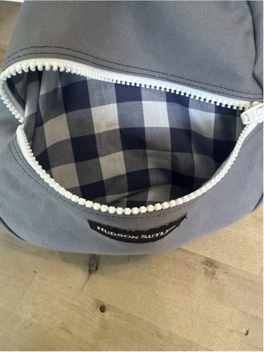 Hudson Sutler Heritage Gray-Navy Commuter Duffel Canvas Weekender Bag Park Hill